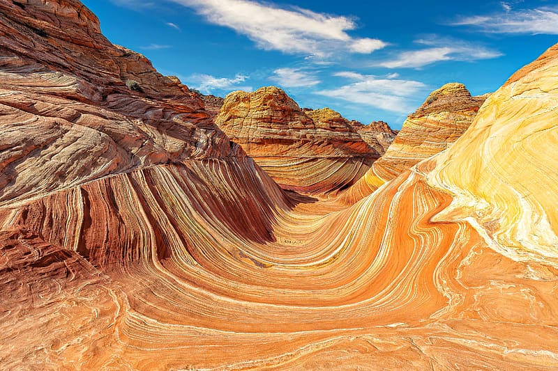 The Wave Formation in Arizona, clouds, arizona, nature, wave, HD wallpaper