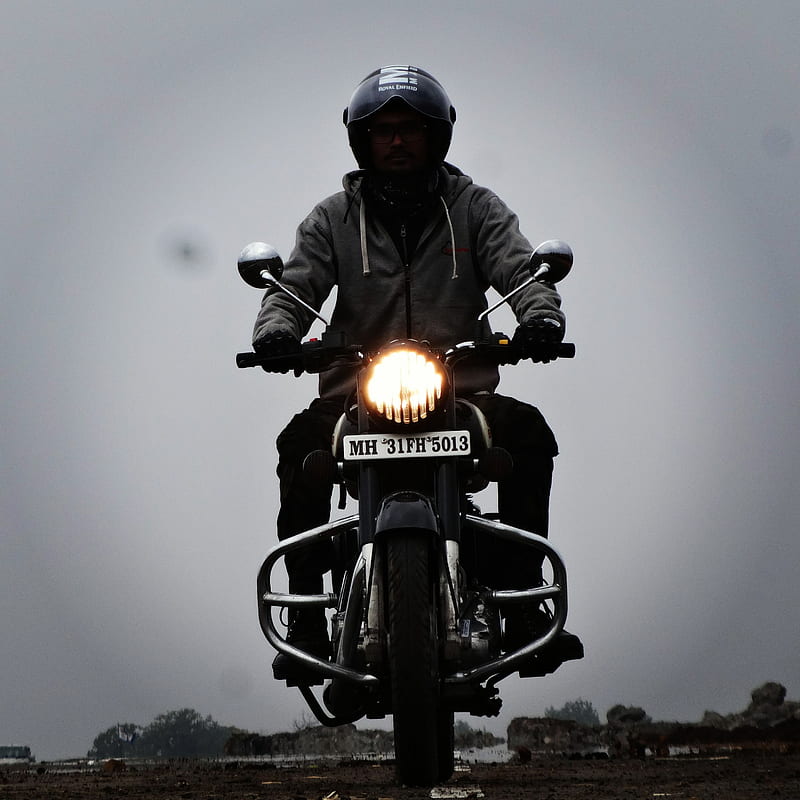 Enfield classic 350, bike, motorcycle, ride, royal enfield, stunt, HD phone wallpaper