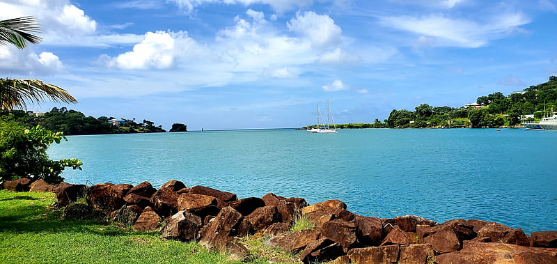 St Lucia , island, ocean, paradise, sunny, tropical, water, HD wallpaper
