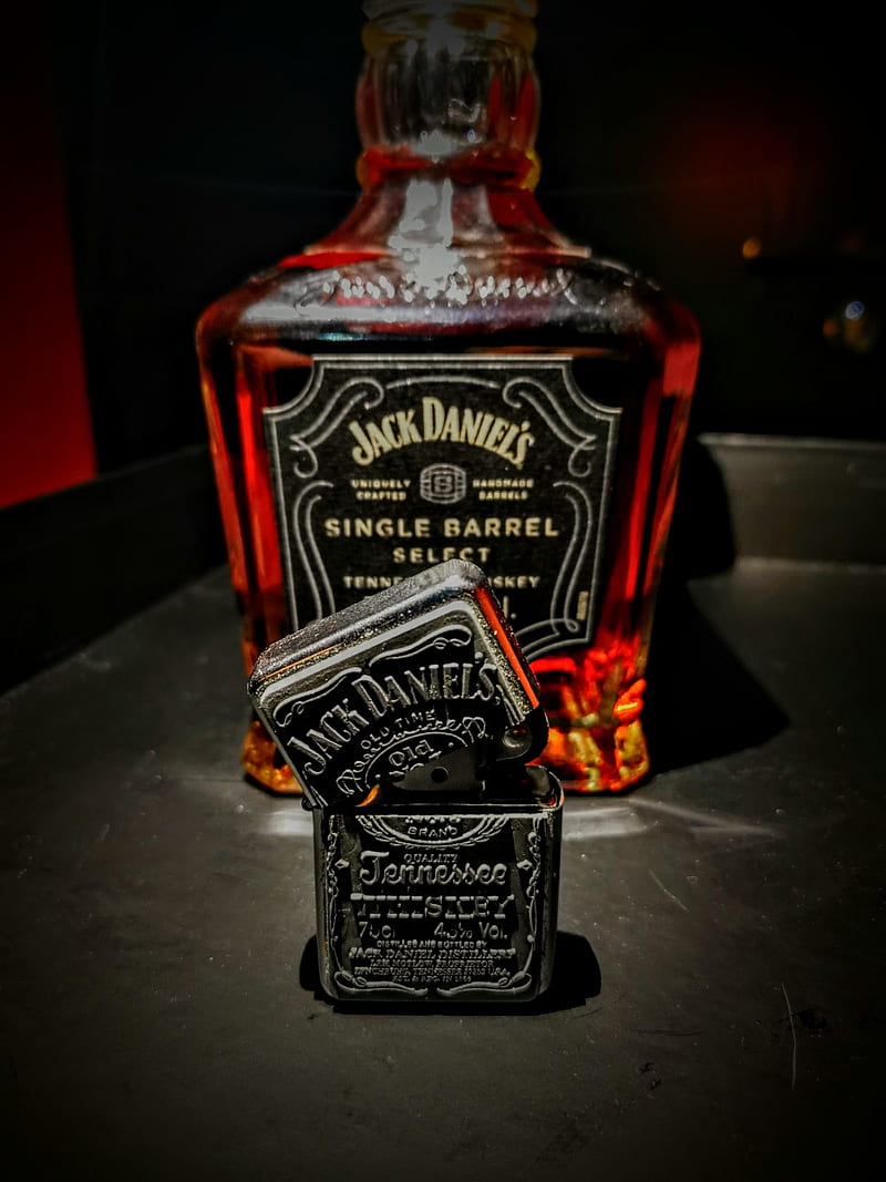 Jack and Zipp, black, bottle, dark, jack daniels, lighter, liquor, single  barrel, HD phone wallpaper | Peakpx