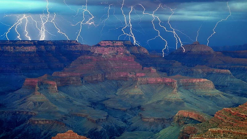 Arizona grand-canyon, storm, Arizona, landscape, grand-canyon, HD wallpaper