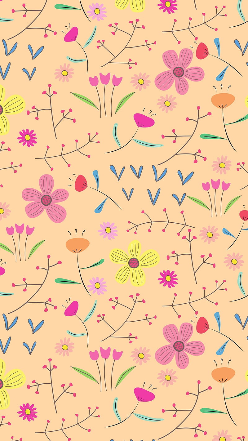 Botanical Pattern, adorable beautiful, aesthetic secret garden, colorful trending, flower plants, good vibes feel good, pastel foliage pattern, self love inspiration, spring summer plant, trending floral design, watercolor abstract, HD phone wallpaper