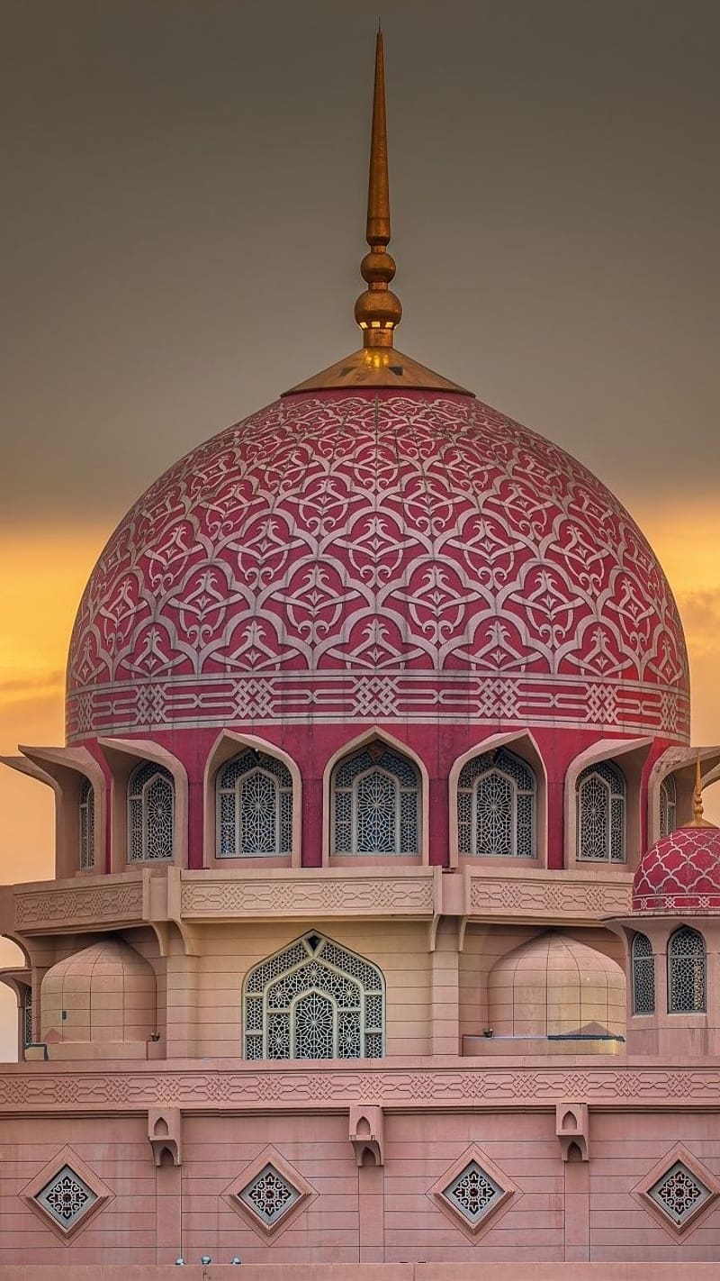 Masjid In Pink, masjid, pink, muslim, mosque, HD phone wallpaper