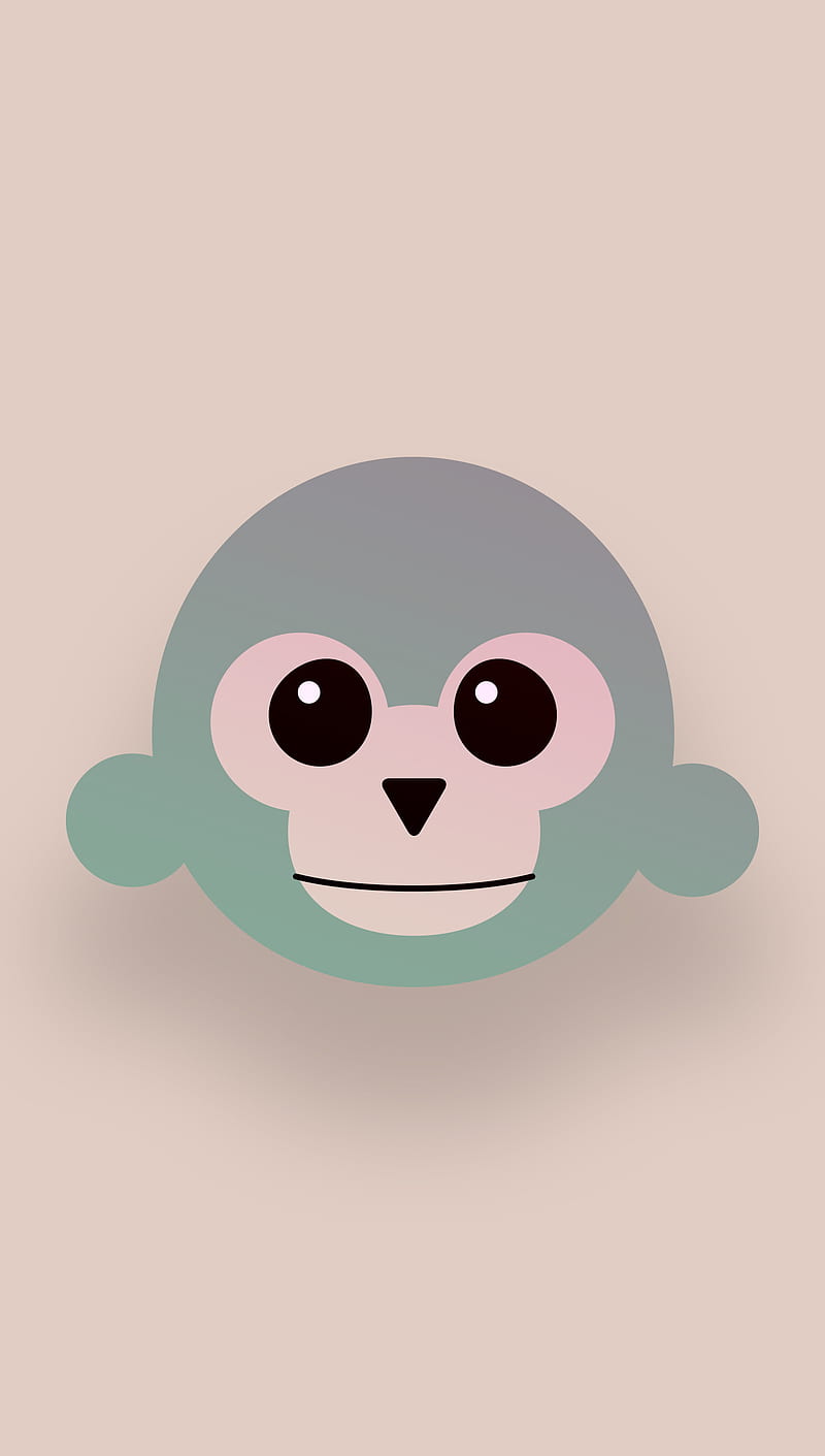 Funky Monkey, animal, character, cute, drawing, fun minimal, simple, HD phone wallpaper