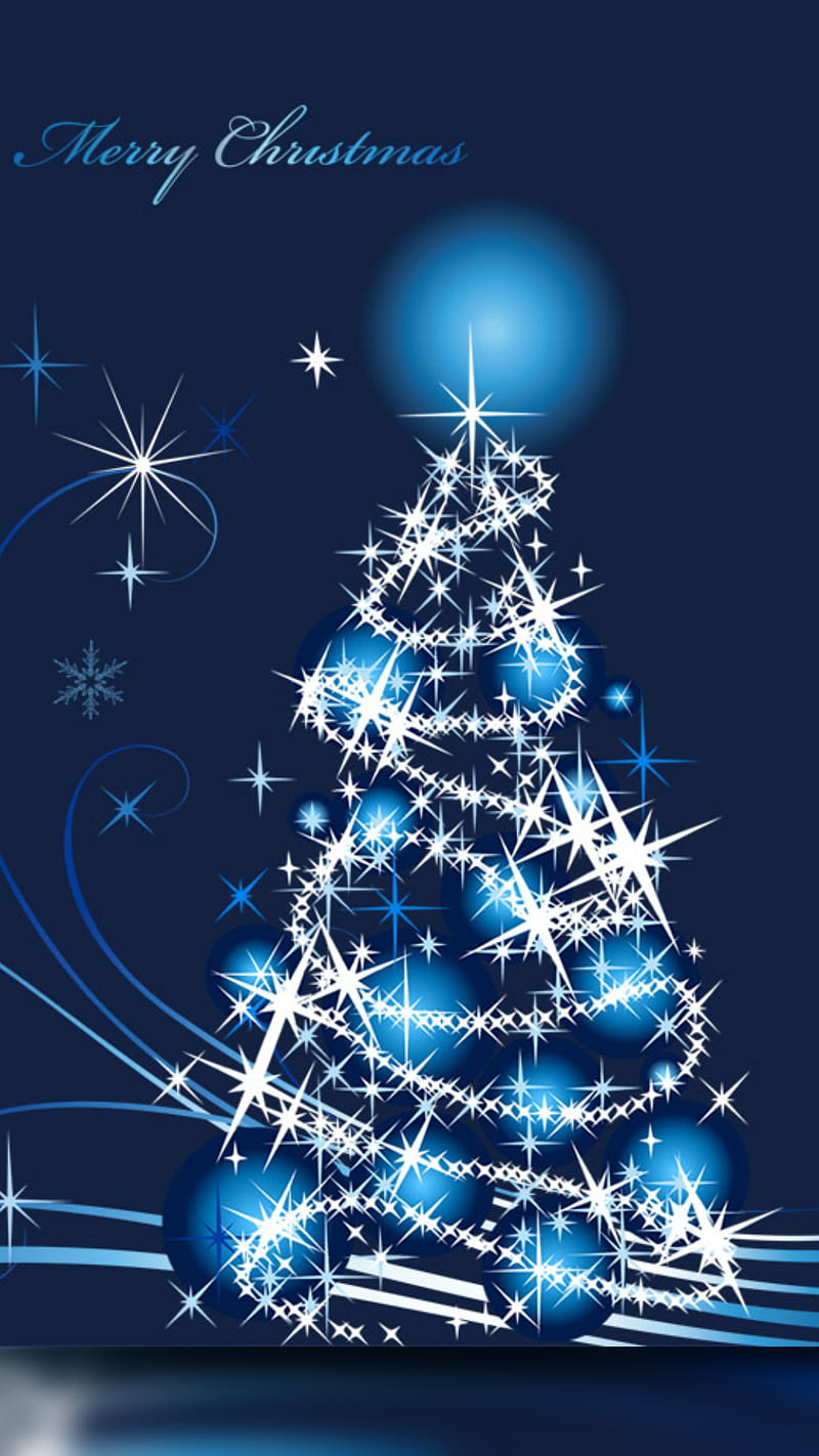 Blue Christmas, holiday, HD phone wallpaper
