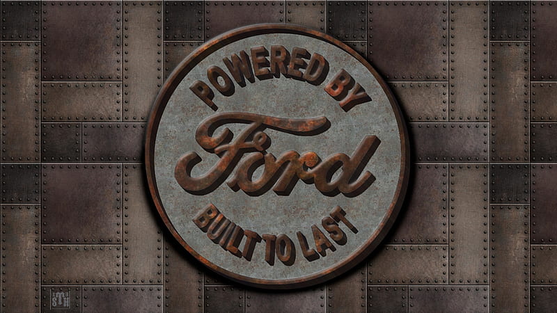 Ford Powered old steel logo 2, Ford Oval, Ford Motors Logo, Ford Emblem, Ford Emblem Background, Ford Logo , Vintage Ford, HD wallpaper