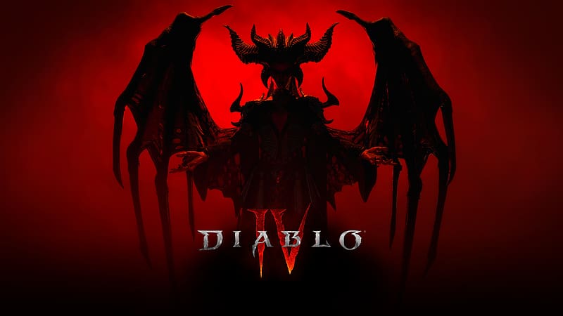 Diablo IV - Lilith, diablo iv, lilith, typography, diablo, video games, red background, demon, HD wallpaper