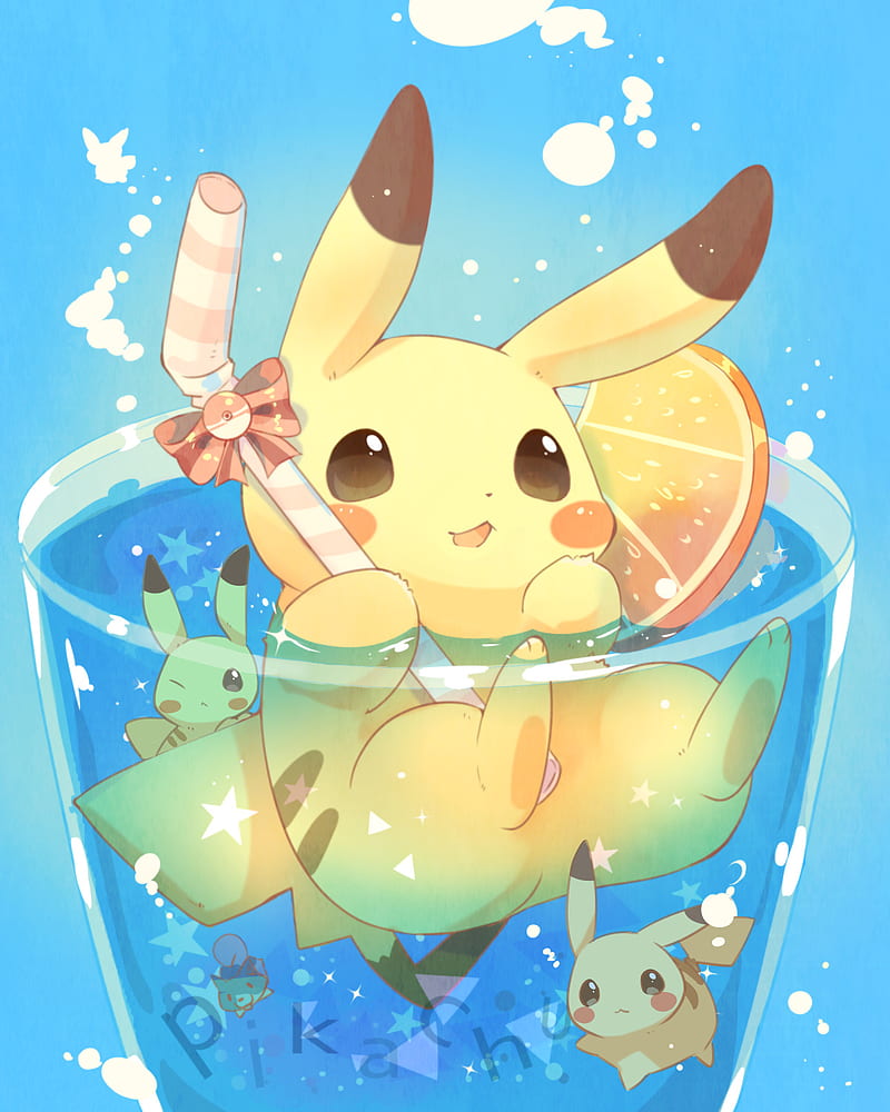 Refreshed Pikachu, anime, cute, pokemon, summer, HD phone ...