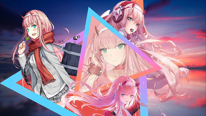 Wallpaper Anime, Anime, Darling in the FranXX, Cute in France, Zero Two,  Anime Girl, Anime Devshuka for mobile and desktop, section сёнэн,  resolution 3500x1750 - download