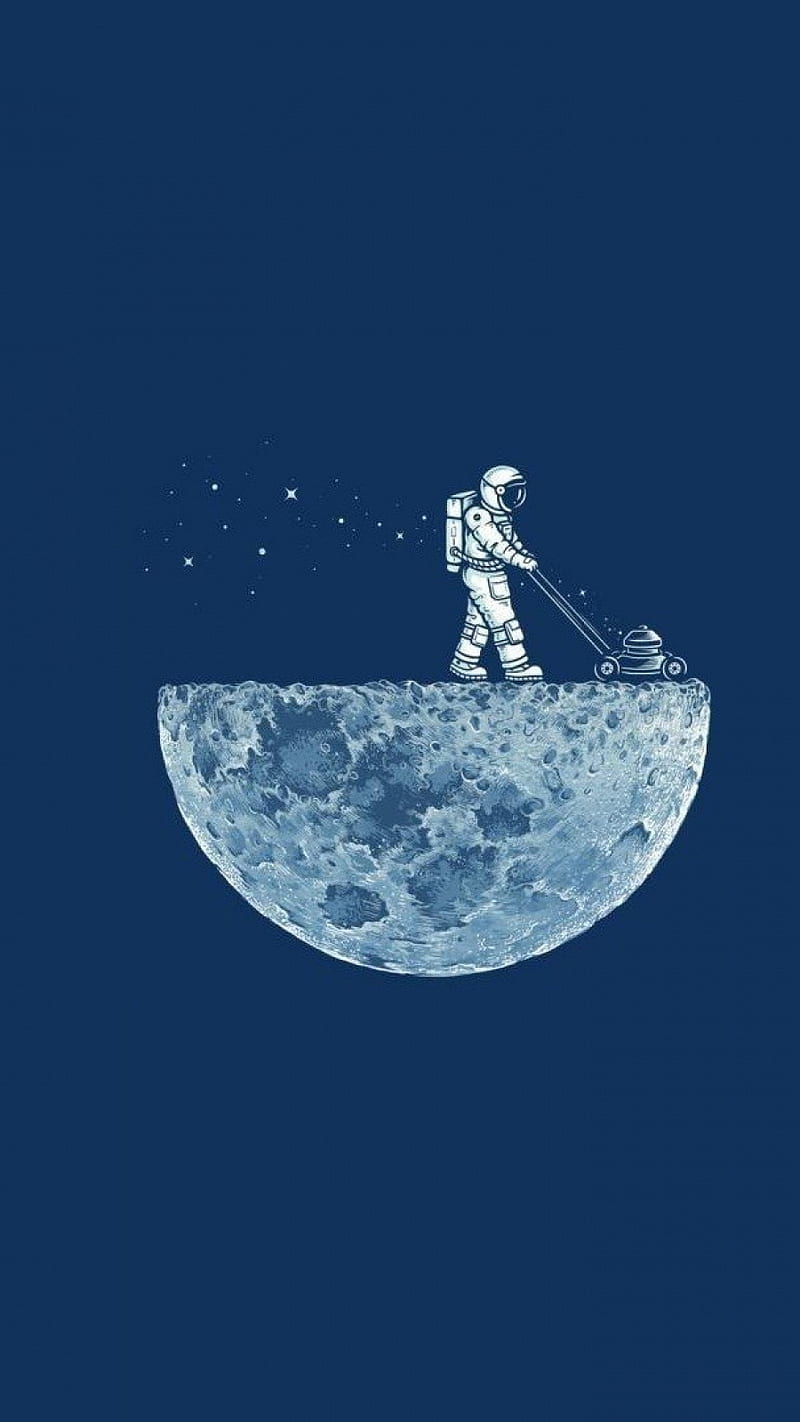 Moon Astronaut , art, animation, HD phone wallpaper