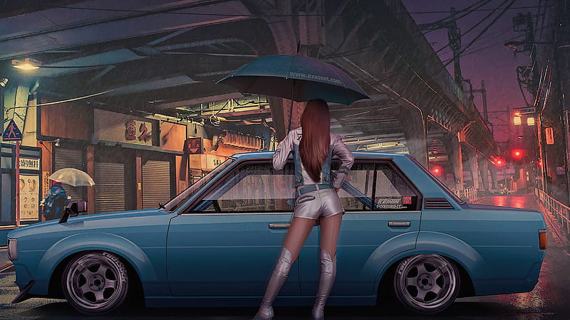Toyota Corolla Rain Render , artist, artwork, digital-art, HD wallpaper