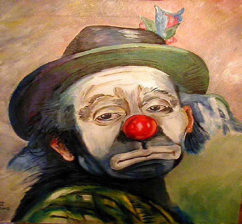 Sad clown., circus, nose, clown, people, sad, frown, HD wallpaper | Peakpx