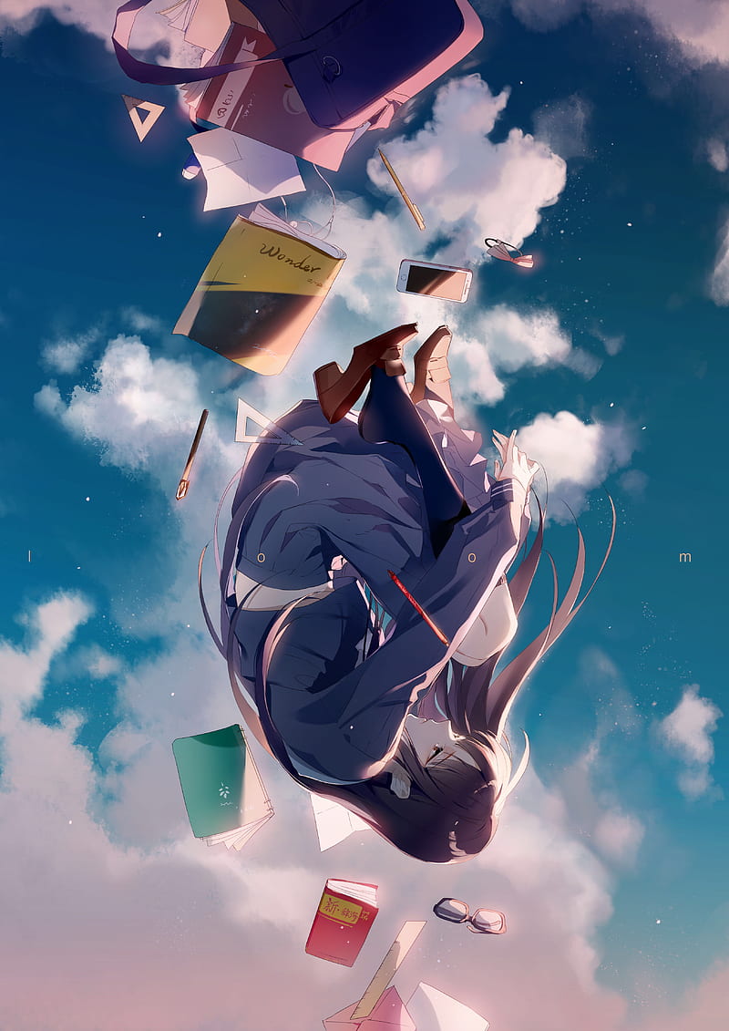 Falling Original  Fall anime Sky anime Anime scenery