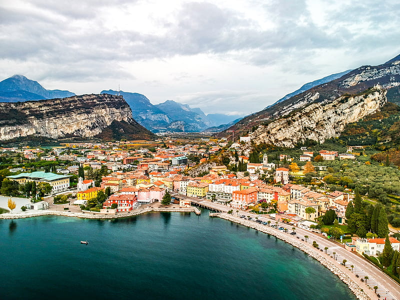 The neighbours, architecture, bella italia, blue water, cityscape, climbing, colours, dolomite, drone, europe, garda lake, hiking, holiday, home, houses, italy, lake, life, mountains, nature, outdoor, graphy, road, roofs, sky, street, torbole, trees, vacation, vultursebastian, wa, HD wallpaper