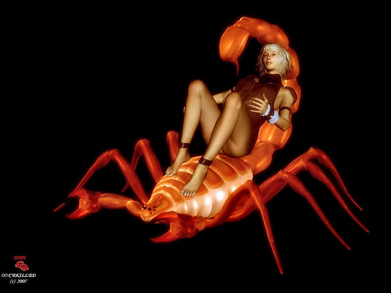 okay Im Ready, relaxed, chair, reclined, woman, scorpion, HD wallpaper