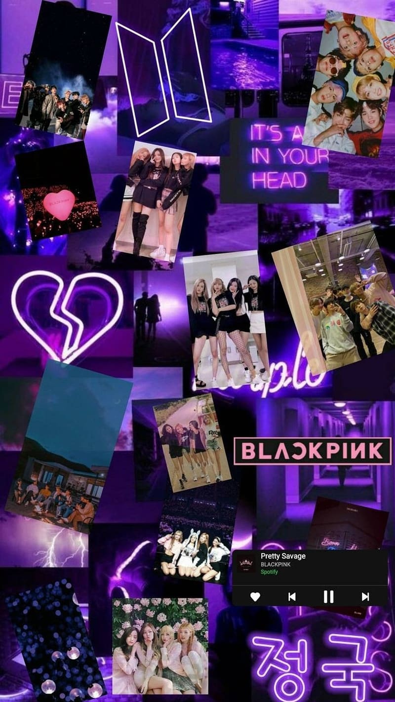 Bts And Blackpink, Purple Aesthetic, korean singers, kpop, HD phone wallpaper