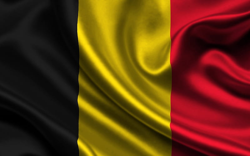 Belgian flag silk, flag of Belgium, flags, Belgium flag, HD wallpaper