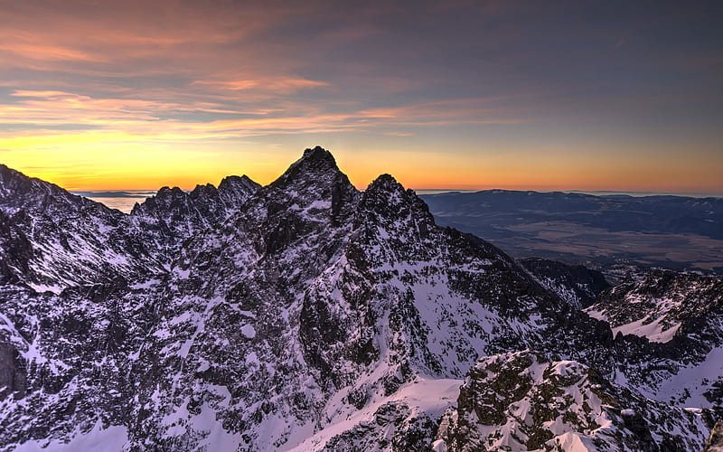 Winter Mountains Rocks Snow 2020 Nature Scenery, HD wallpaper