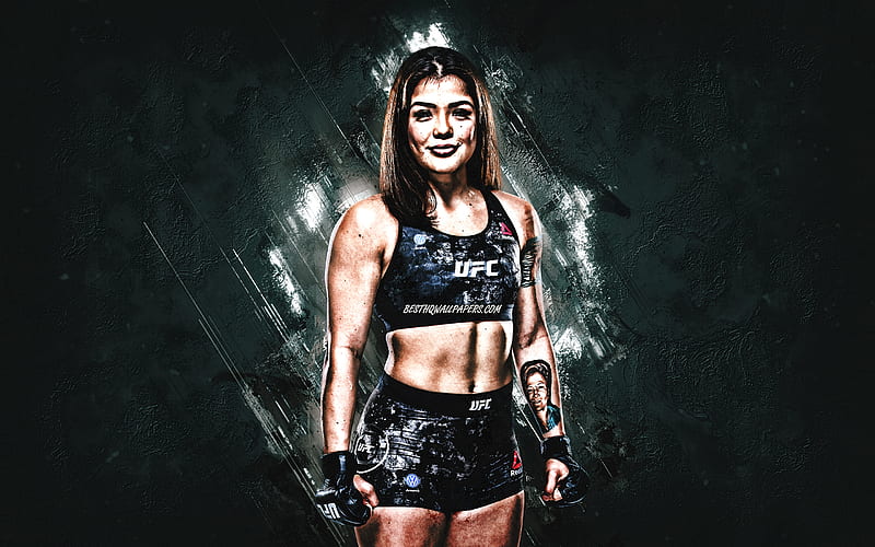 Tracy Cortez, american fighter, portrait, creative stone background, MMA, Ultimate Fighting Championships, HD wallpaper
