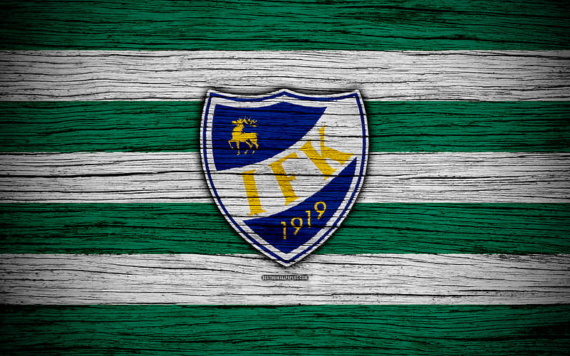 IFK Mariehamn FC Veikkausliiga, football club, logo, Finnish Premier Division, Finland, IFK Mariehamn, football, wooden texture, FC IFK Mariehamn, HD wallpaper