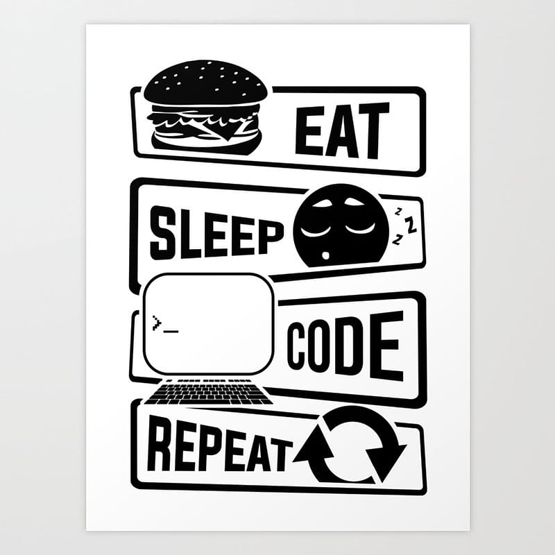 Eat, Sleep, Sleep, Sleep, Repeat- Funny Lazy Sleeping | Metal Print