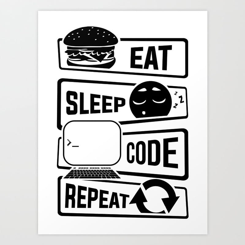 HD wallpaper: eat, sleep, code, and repeat logos, Eat Sleep Code