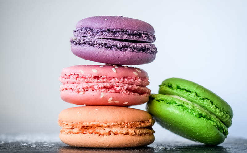 Colorful Sweet Dessert Ultra, Food and Drink, Green, Pink, Cream, Colors, Sweets, cookies, delicious, Violet, Food, Peach, dessert, pastry, HD wallpaper