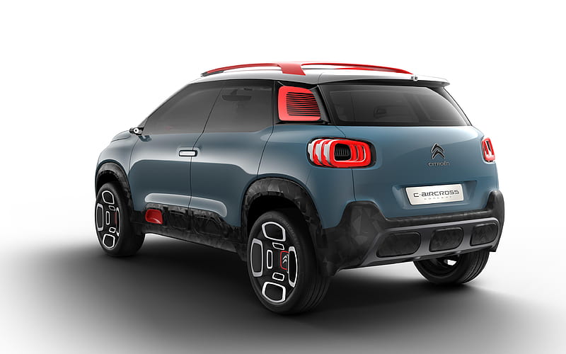 Citroen C-Aircross Concept, 2018, Concept Cars new cars, rear view, compact crossover, French cars, Citroen, HD wallpaper