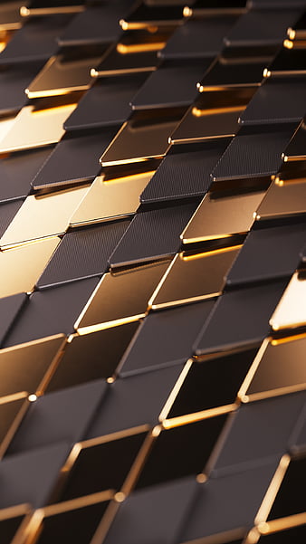 Wall Mural Abstract golden metal strips background - cgi render 