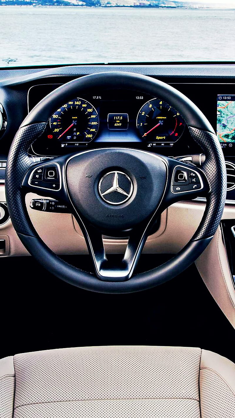 Mercedes, car, civic, golf, interior, logo, mustang, polo, steering, wheel, HD phone wallpaper