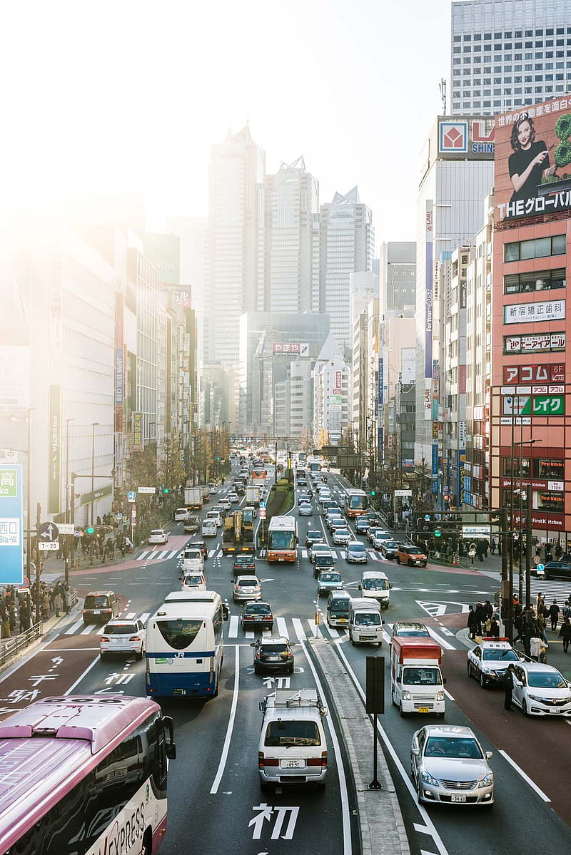 Tokyo, city, japan, new, new york, night, square, taxi, times, traffic, HD phone wallpaper