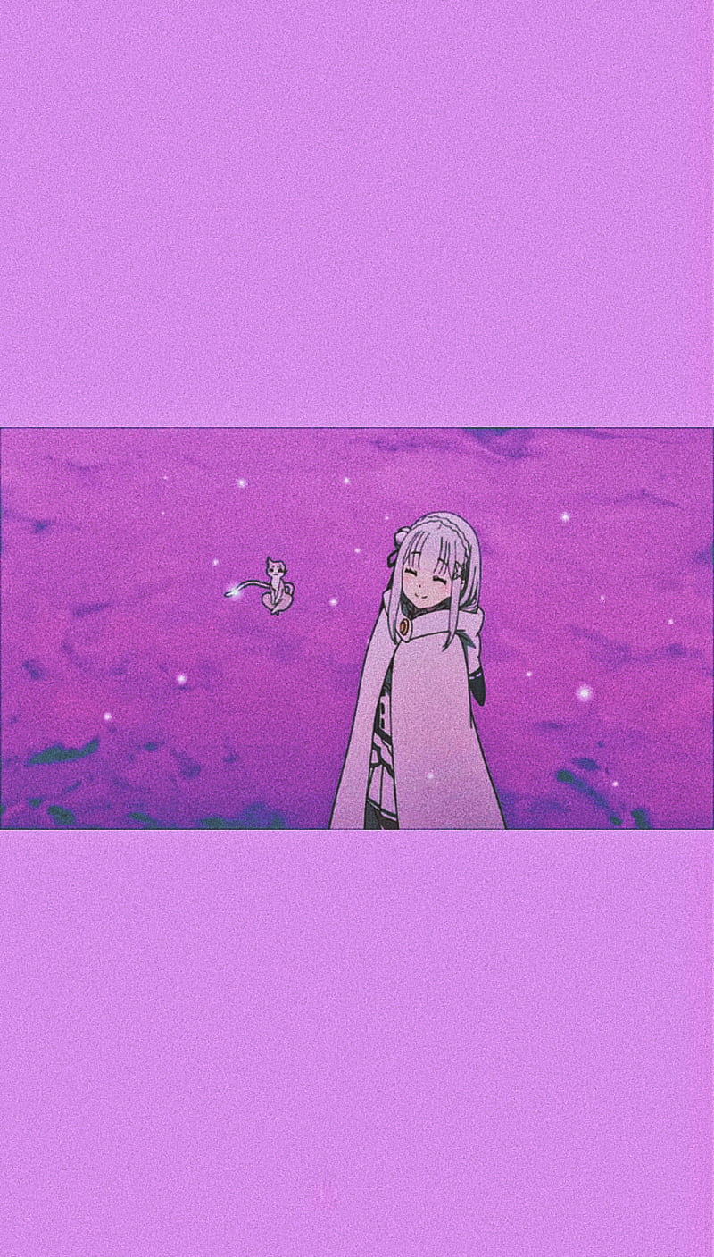 Re Zero Emilia, anime, color morado, emilia rezero, emilia-tan