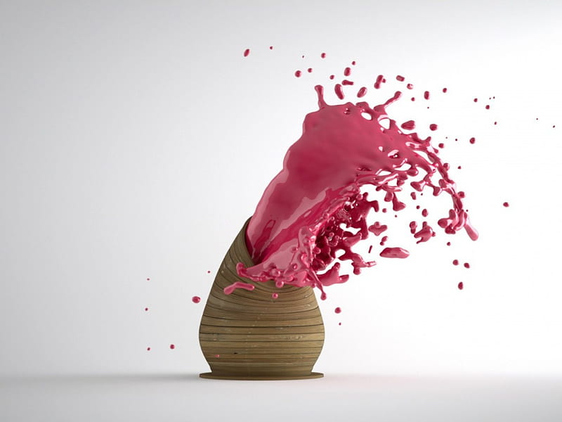 Pink explotion, color, explotion, paint, pink, HD wallpaper