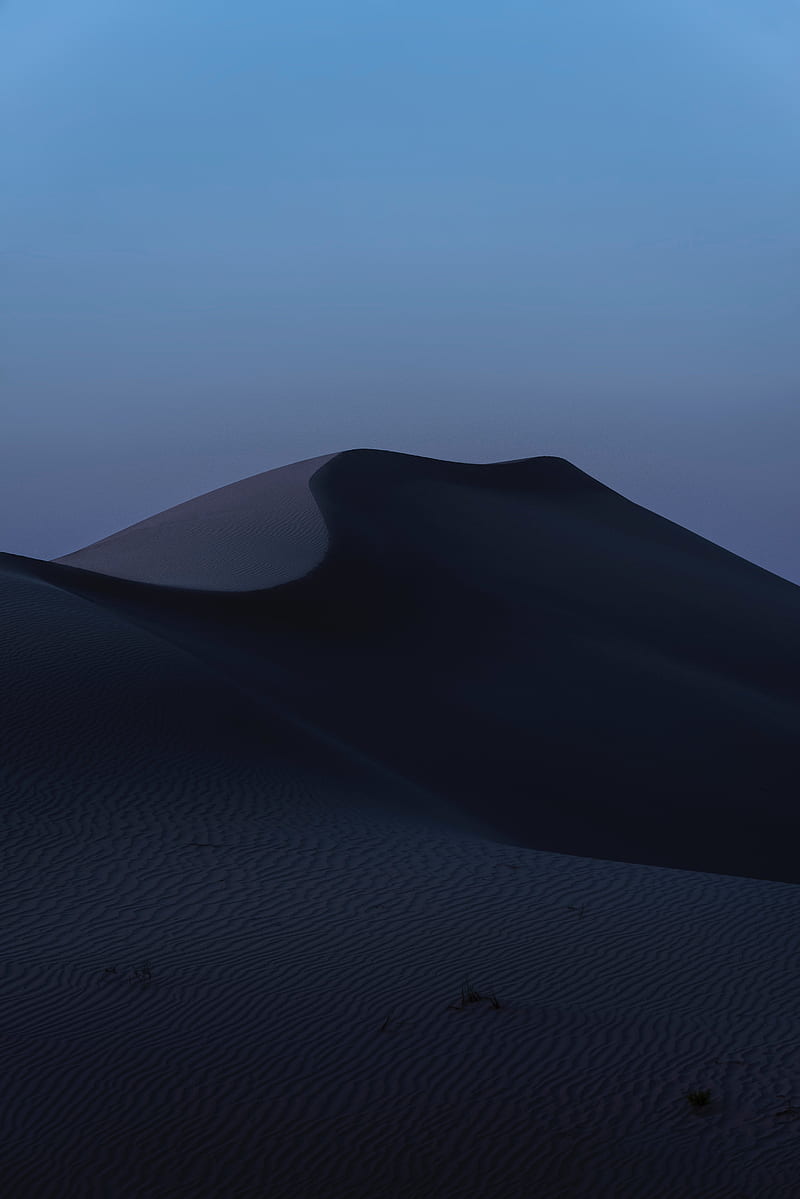sand, desert, dunes, relief, sunset, twilight, HD phone wallpaper