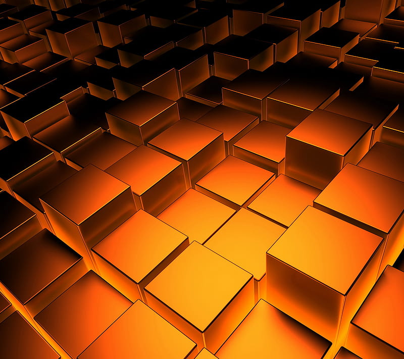 Golden Cubes, abstract, gold cubes, HD wallpaper | Peakpx