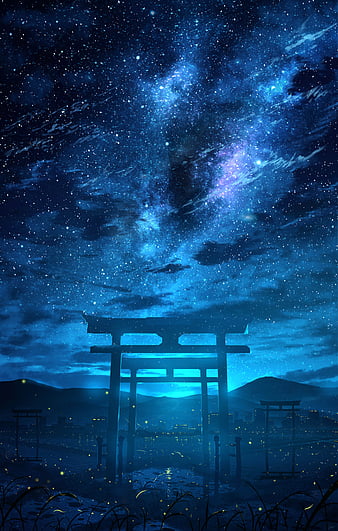 Milky Way Anime Aesthetic Background - Night Anime Wallpapers