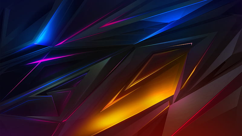 abstract colours, colorfull shine, yellow, HD wallpaper