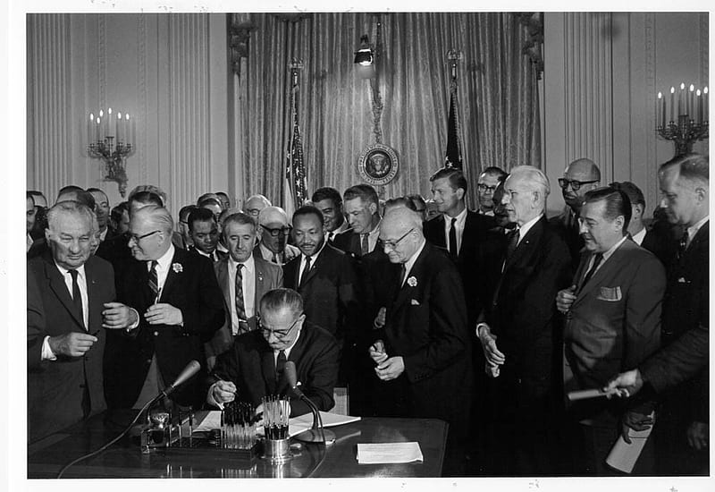 Signing the civil rights act 1964, politics, endowed, congress, people, civil, HD wallpaper