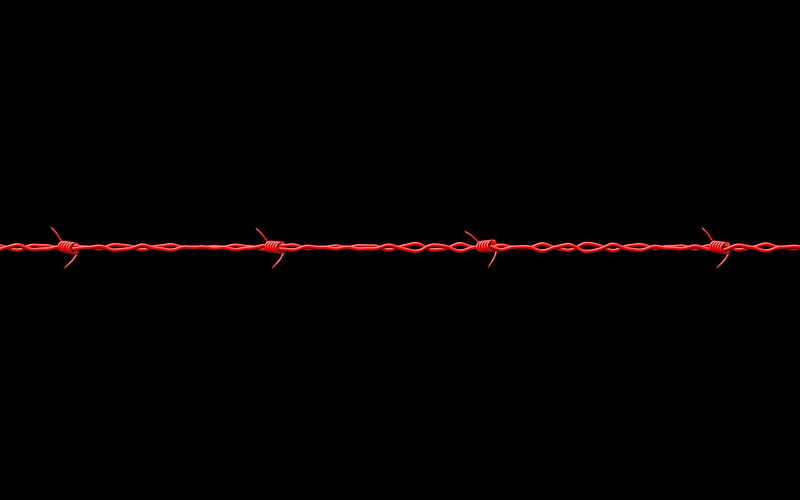 black, barbed wire, red 16:10 background, Black White Red, HD wallpaper