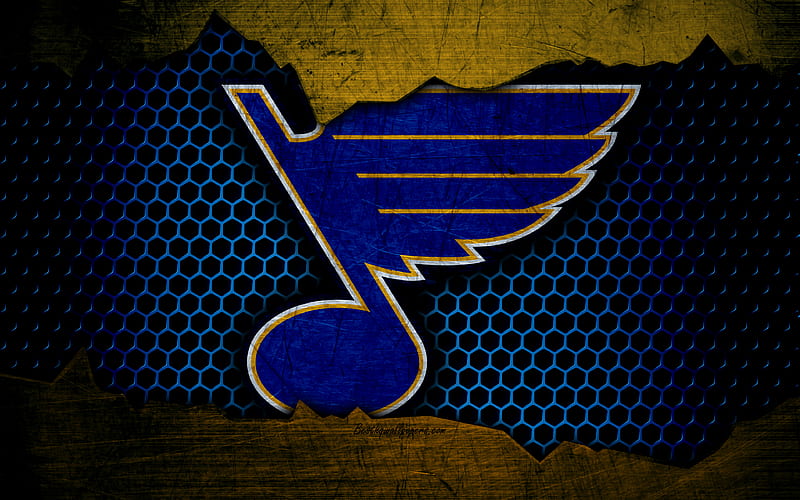St Louis Blues logo, NHL, hockey, Western Conference, USA, grunge, metal texture, Central Division, HD wallpaper