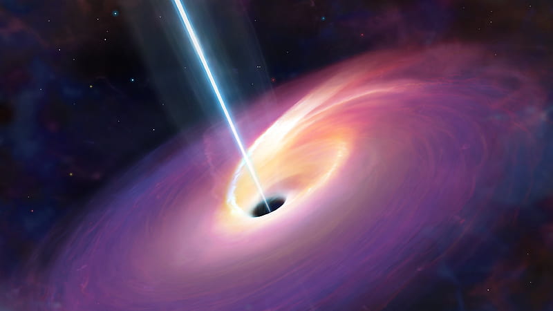 black hole, laser shot, galaxy, universe, Space, HD wallpaper