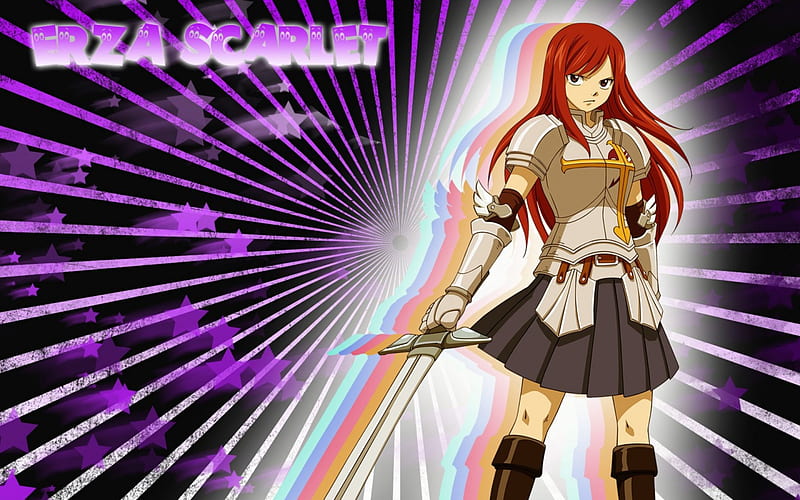 erza scarlet, warior, cute, nice, girl, HD wallpaper