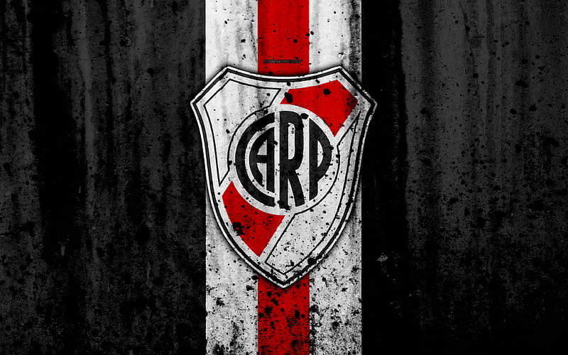 FC River Plate, grunge, Superliga, soccer, Argentina, logo, River Plate, football club, stone texture, River Plate FC, HD wallpaper