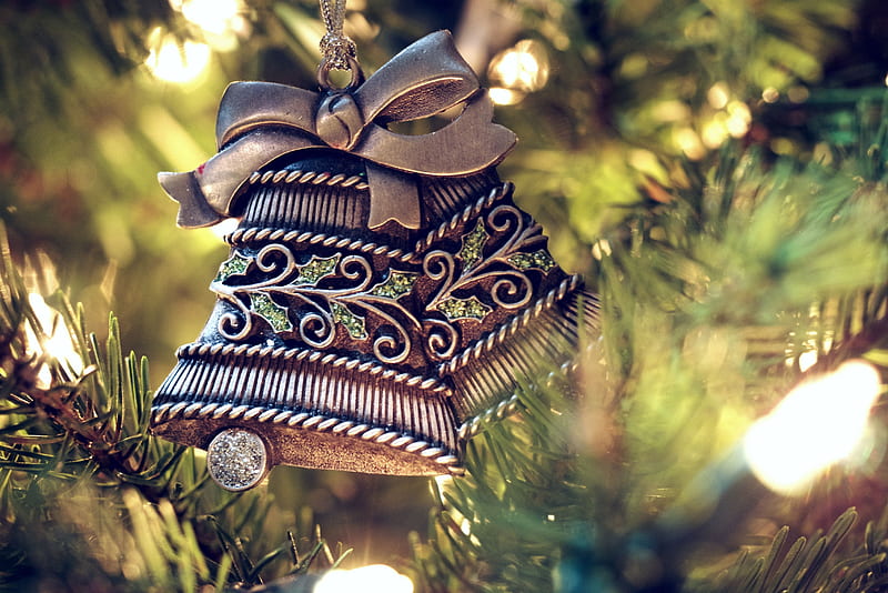Jingle Bells, tree, christmas, decoration, ringing, artwork, HD wallpaper