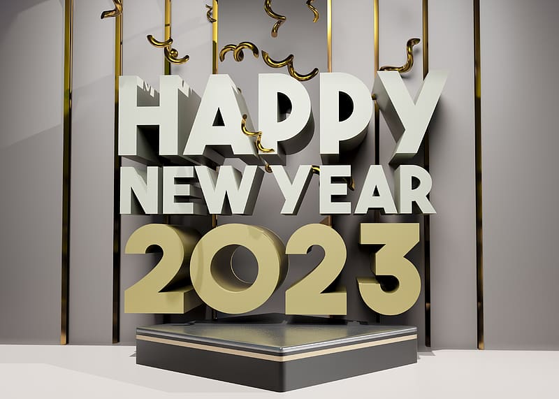 Happy New Year 2023, quote, holiday, typography, celebration, HD wallpaper