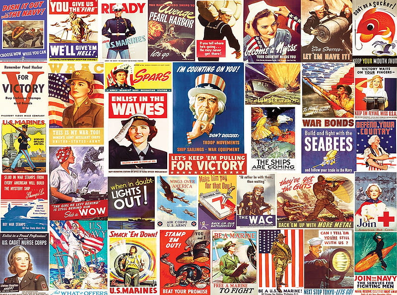 Collage, world war 2, retro, poster, vintage, HD wallpaper