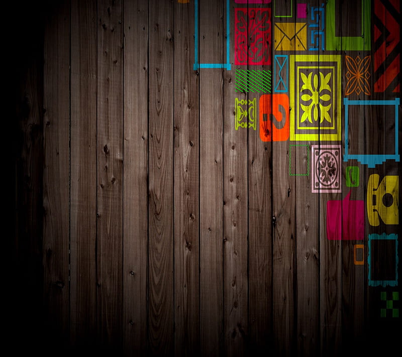 Colorful Design, color, cool, material, new, shapes, texture, wood, HD wallpaper