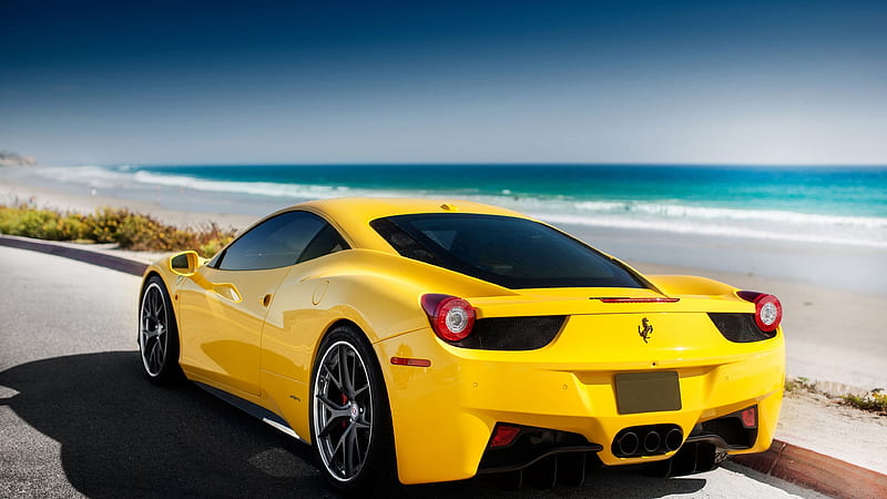 2016 Ferrari 458, ferrari, carros, racing, yellow, ferrari-458, HD wallpaper