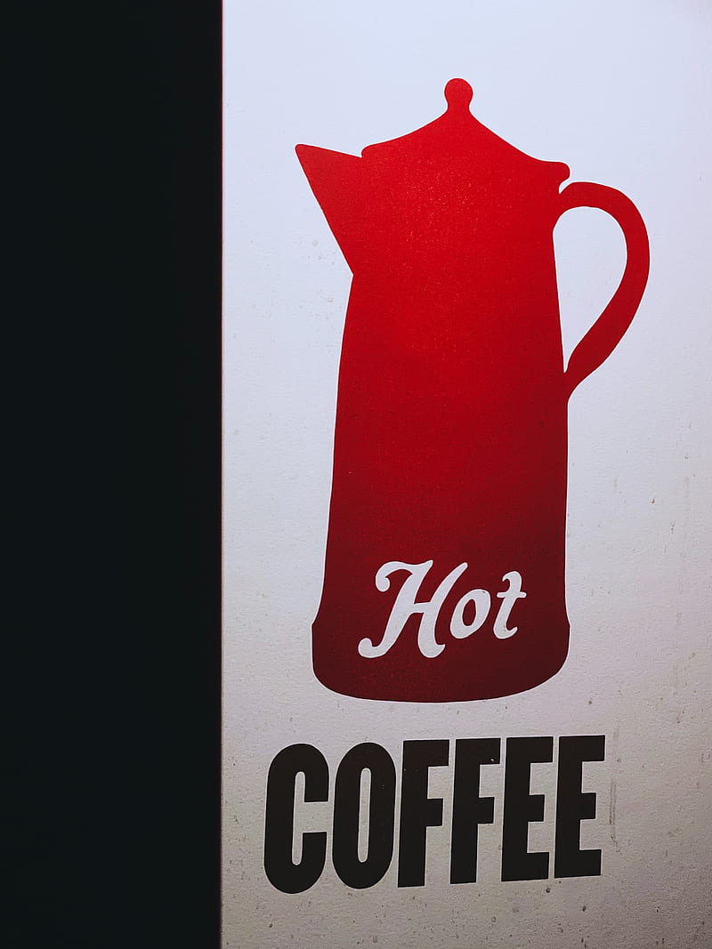 hot coffee, inscription, teapot, HD phone wallpaper