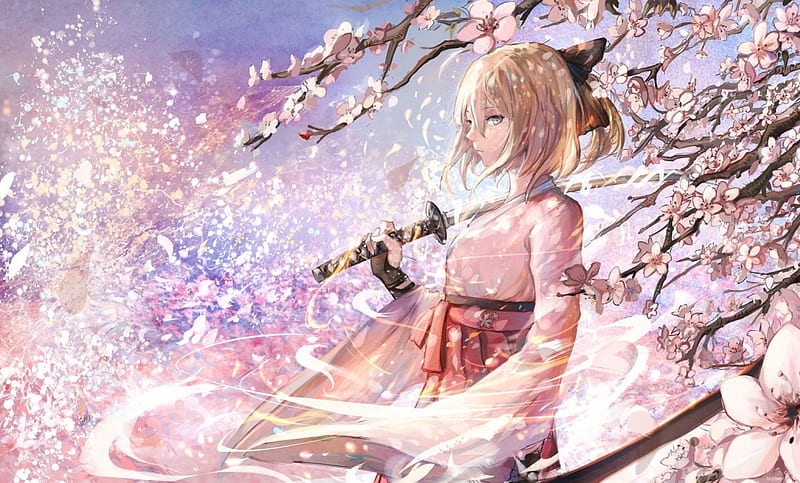 Japanese Anime Girl Under A Cherry Blossom Tree Skateboard